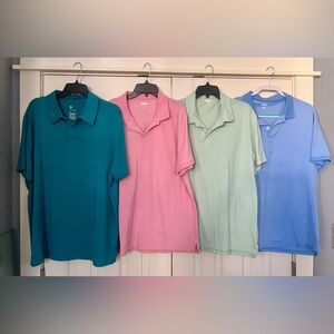 Men's Size XL Polo Shirt Bundle- Teal, Pink, Mint, Blue